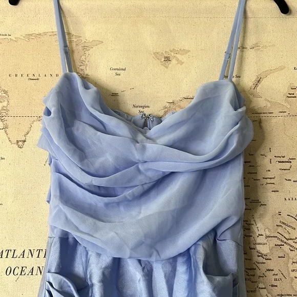 HOUSE OF CB 'Teia' Sky Draped Corset Midi Dress Plus Cup NWOT - Picture 11 of 12